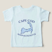 Preppy Blue Striped Cape Cod Silhouette Tri-Blend (Design Vorderseite)