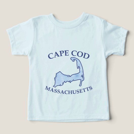 Preppy Blue Striped Cape Cod Silhouette Tri-Blend (Design Vorderseite)