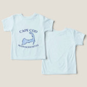 Preppy Blue Striped Cape Cod Silhouette Tri-Blend (Design Vorderseite & Rückseite)