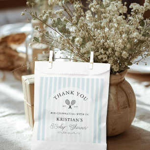 Preppy Blue Tennis Chic Baby Dusche Danke Geschenktütchen