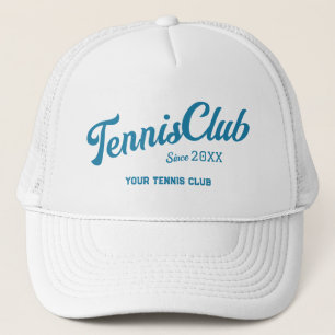 Preppy Blue Tennis Club Custom Wappen Party Truckerkappe