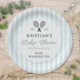 Preppy Blue Tennis Country Club Kinderdusche Pappteller
