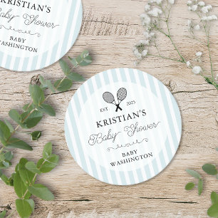 Preppy Blue Tennis Country Club Kinderdusche Runder Pappuntersetzer