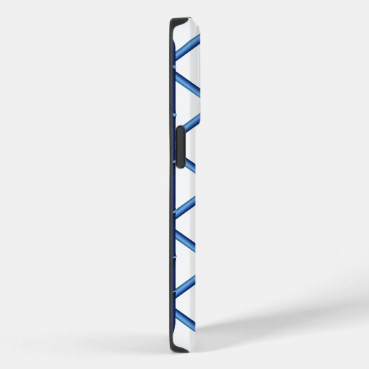 Preppy Blue Trellis Bamboo Muster Monogram Case-Mate iPhone Hülle (Rückseite / Rechts)