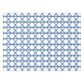 Preppy Blue Trellis Bamboo Muster Tischdecke (Vorderseite (Horizontal))