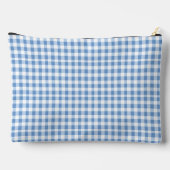 Preppy Blue und White Gingham und Bow Zubehörtasche (Rückseite)