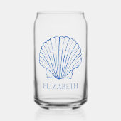 Preppy Blue und White Muscheln an der Küste Person Dosenglas (Vorderseite)