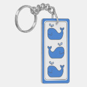 Preppy Blue Whale Personalisiert Schlüsselanhänger (Vorderseite links)