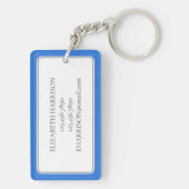 Preppy Blue Whale Personalisiert Schlüsselanhänger (Rückseite)