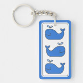 Preppy Blue Whale Personalisiert Schlüsselanhänger (Vorderseite)