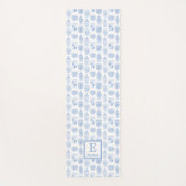 Preppy Blue White Ginger Jars Muster Mit Monogramm Yogamatte (Vorderseite)