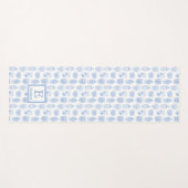 Preppy Blue White Ginger Jars Muster Mit Monogramm Yogamatte (Vorderseite (Horizontal))
