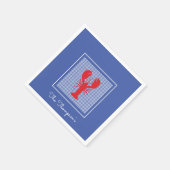 Preppy Blue White Gingham Red Lobster Individuelle Serviette (Ecke)
