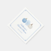 Preppy Blue & White Pumpkins Brautparty Party Serviette (Ecke)