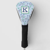 Preppy Blue Zebra Martini Monogram Golf Headcover (Vorderseite)