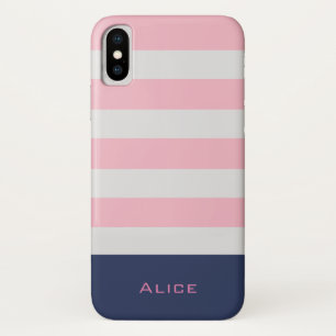 Preppy Blush Monogram iPhone Case
