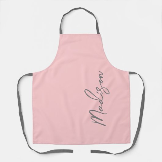 Preppy Blush Pink Handgeschriebenes Skript Mit Mon Schürze (Vorderseite)