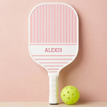 Preppy Blush Rosa Gestreifte Personalisierte