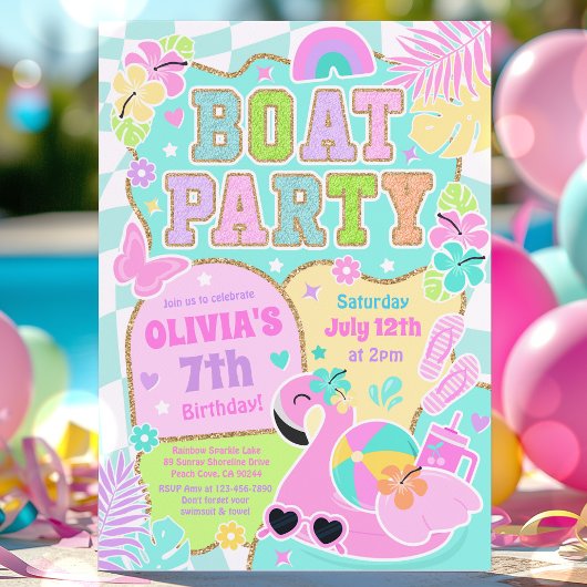 Preppy Boat Birthday Party Lake GRILLEN Boat Party Einladung