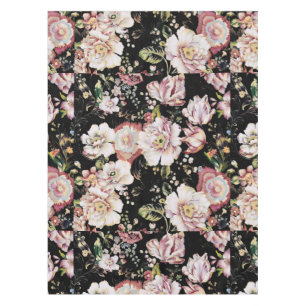 Preppy bohemian Country chic schwarz floral Tischdecke