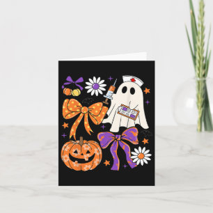 Preppy Boho Floral Nurse Ghost Coquette Bow Hallow Karte