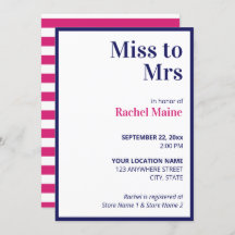 Preppy Bold Blue & Pink Stripes Brautparty