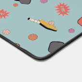 Preppy Bold Pickleball! Farbenfrohe Muster in Blau Schreibtischunterlage (Ecke)