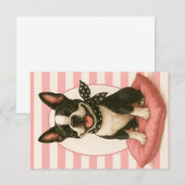 Preppy Boston Terrier Einladung (Vorne/Hinten)