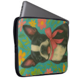 Preppy Boston Terrier Laptopschutzhülle (Vorne Rechts)