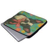Preppy Boston Terrier Laptopschutzhülle (Vorne Knopf)