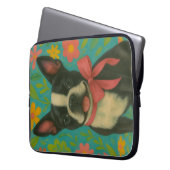 Preppy Boston Terrier Laptopschutzhülle (Vorderseite Links)