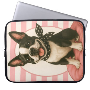 Preppy Boston Terrier Laptopschutzhülle