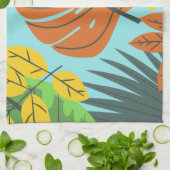 Preppy botanic muster blau orange hübsche Farben Geschirrtuch (Gefaltet)