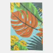 Preppy botanic muster blau orange hübsche Farben Geschirrtuch (Vertikal)