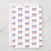 Preppy Bow 4. Juli Party GRILLEN der Unabhängigkei Einladung (Rückseite)