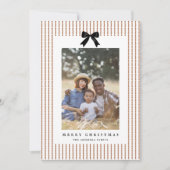 Preppy Bow Foto Feiertagskarte (Vorderseite)