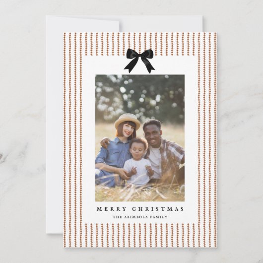 Preppy Bow Foto Feiertagskarte (Vorderseite)