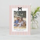 Preppy Bow Foto Feiertagskarte (Stehend Vorderseite)