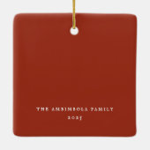 Preppy Bow Frame Crimson-Foto Keramikornament (Rückseite)