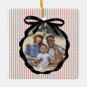 Preppy Bow Frame Crimson-Foto Keramikornament (Vorderseite)