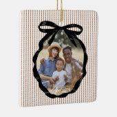 Preppy Bow Frame Gingerbrot Foto Keramikornament (Rechts)