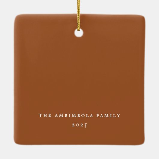 Preppy Bow Frame Gingerbrot Foto Keramikornament (Rückseite)