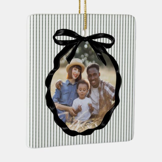 Preppy Bow Frame Pine Foto Keramikornament (Rechts)