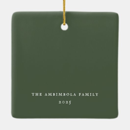 Preppy Bow Frame Pine Foto Keramikornament (Rückseite)