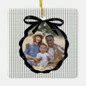 Preppy Bow Frame Pine Foto Keramikornament (Vorderseite)