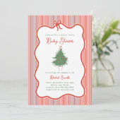 Preppy Bow Merry Little Baby Shower Invite Einladung (Stehend Vorderseite)