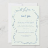 Preppy Bow Minze Green Blue Brautparty Dankeskarte (Vorderseite)