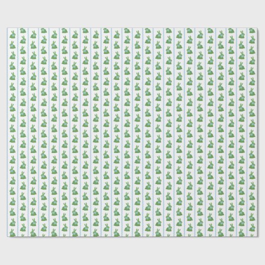 Preppy Boxwood Bunny Boy Blue Ribbon Baby Dusche Geschenkpapier (Flach)