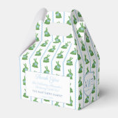 Preppy Boxwood Bunny RicRac Boy Christening Party Geschenkschachtel (Vorderseite)