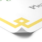 Preppy Boxwood Yellow Green Polterabend Willkommen Poster (Ecke)